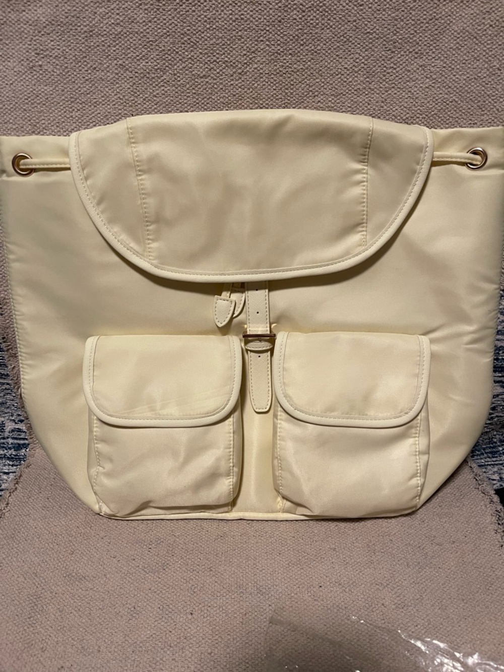 Year of Ours / YOS X FFF Backpack NWT - baby yellow - Soft touch Nylon
